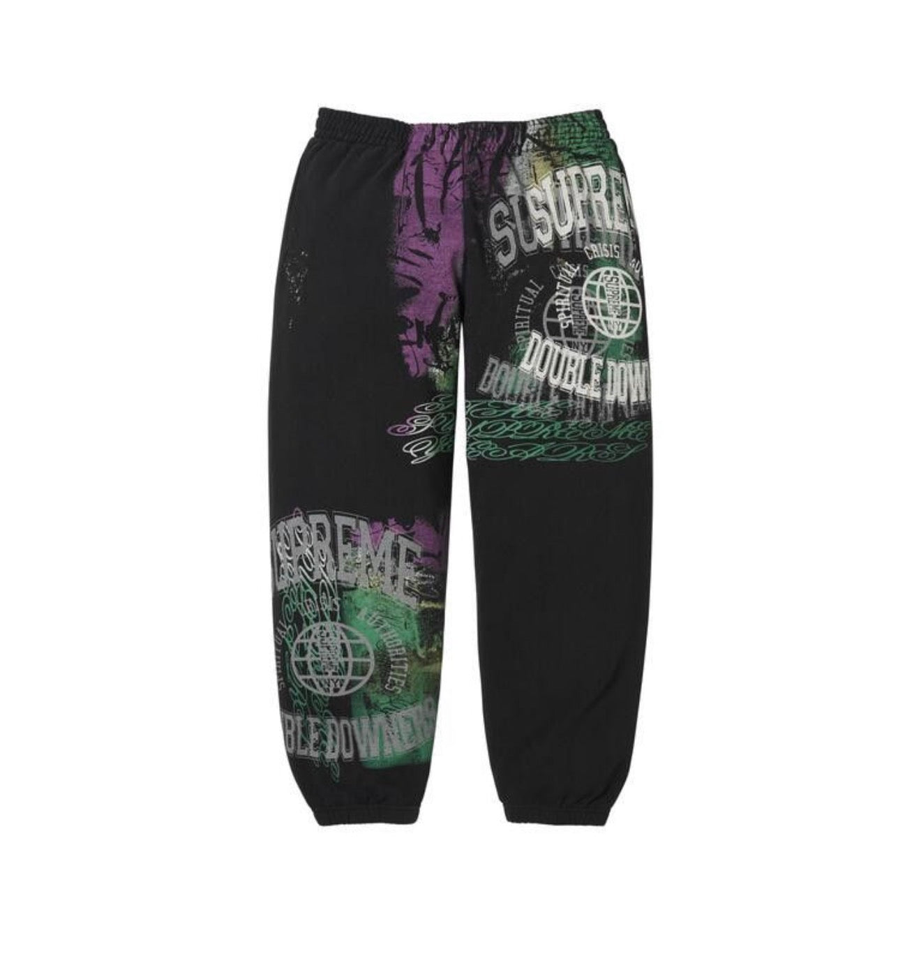 Supreme Overprint Sweatpants Black