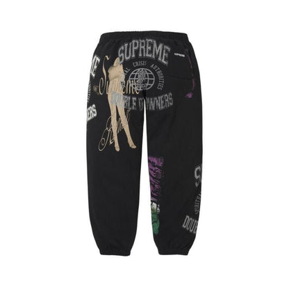 Supreme Overprint Sweatpants Black