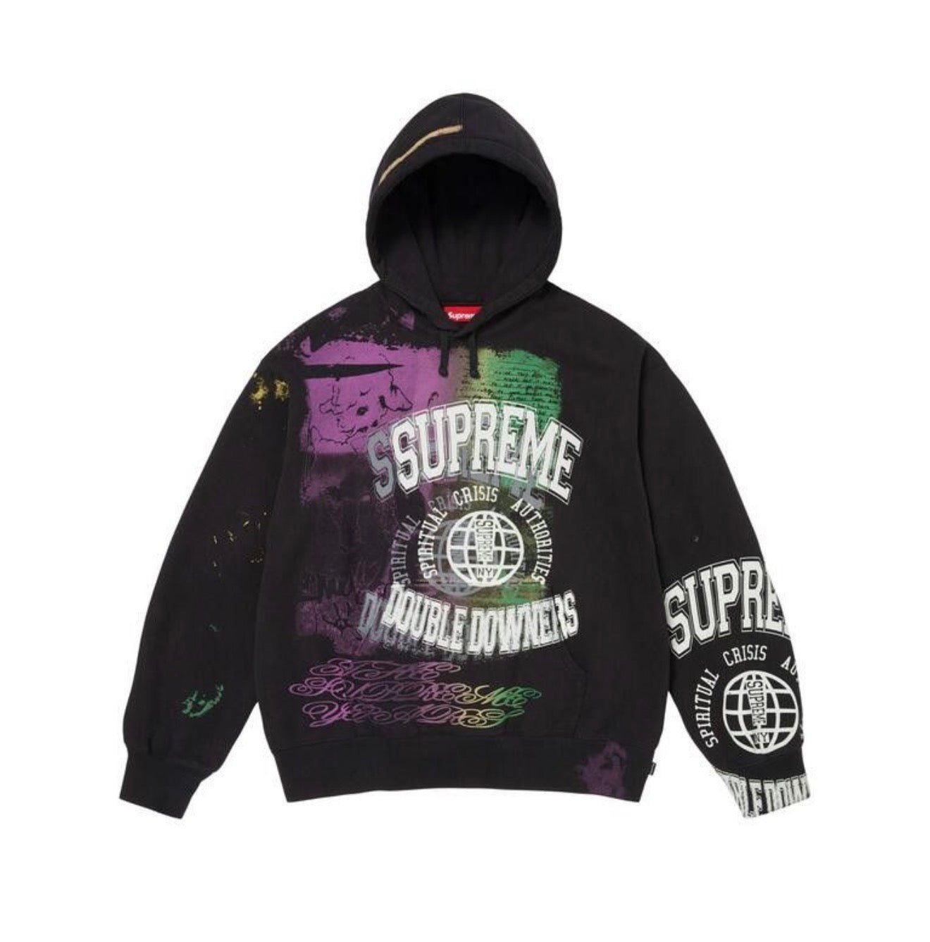 Supreme Overprint Hoodie Black