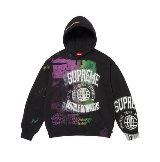 Supreme Overprint Hoodie Black