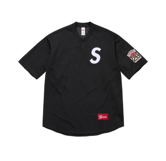 Supreme S Logo Henley Jersey Black Tokyo