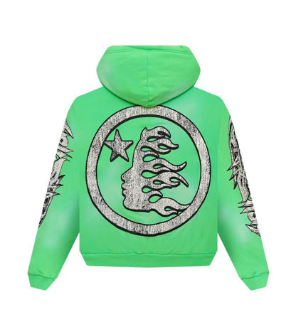 Hellstar Graffiti Zip-Up Green