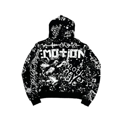 Mixed Emotion Graffiti Zip-Up Black