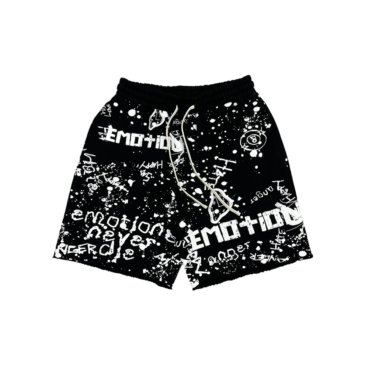 Mixed Emotion Graffiti Shorts Black