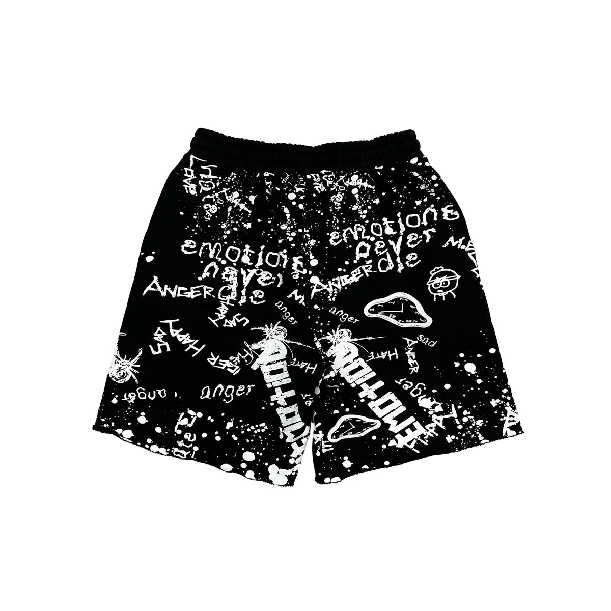 Mixed Emotion Graffiti Shorts Black