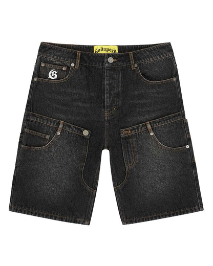 Godspeed Twin Panel Jean Shorts Black