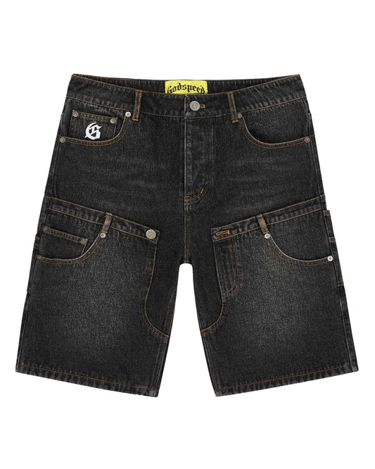 Godspeed Twin Panel Jean Shorts Black