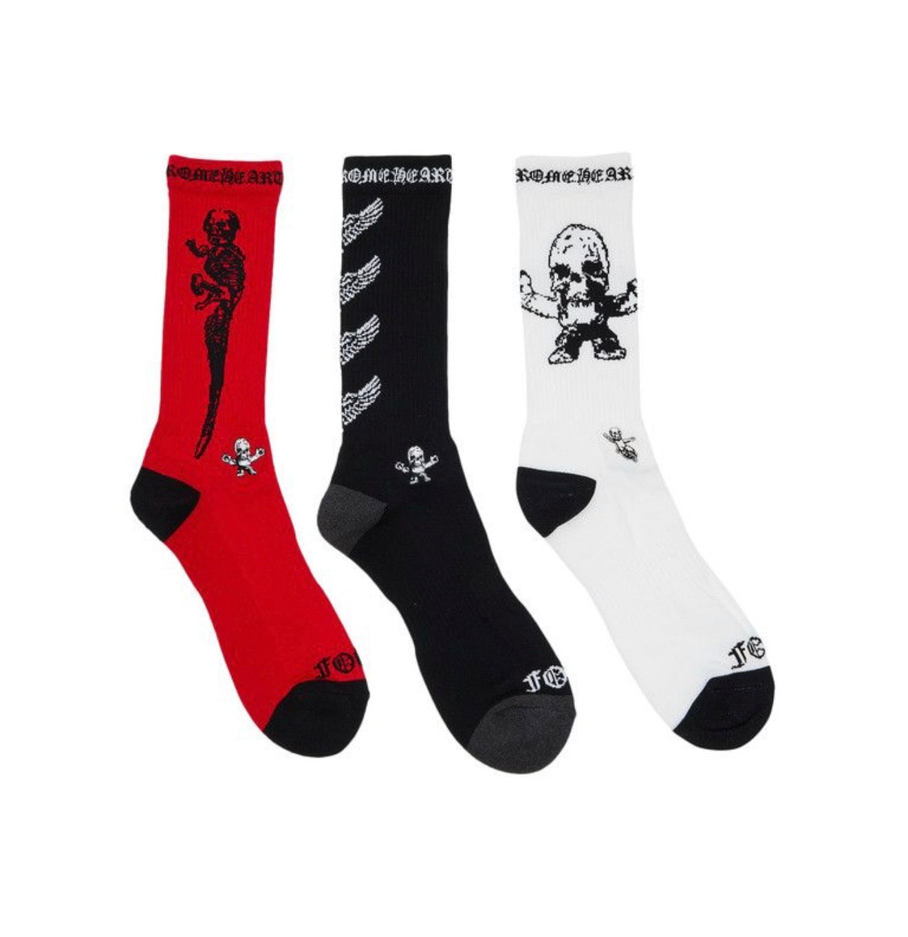 Chrome Hearts Foti Socks White/Black/Red
