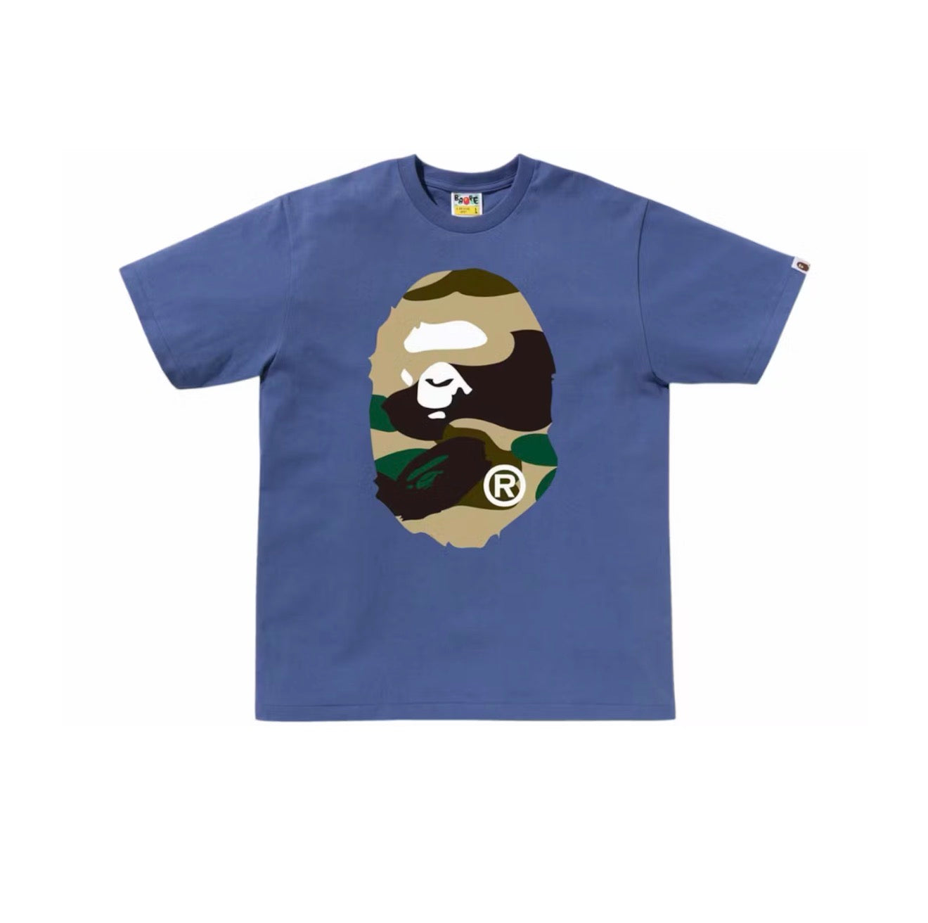 Bape Giant 1st Camo Big Ape Head T-Shirt Navy