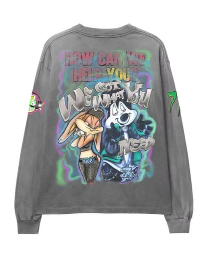 Triple Sevens Graffiti Long Sleeve Concrete Grey