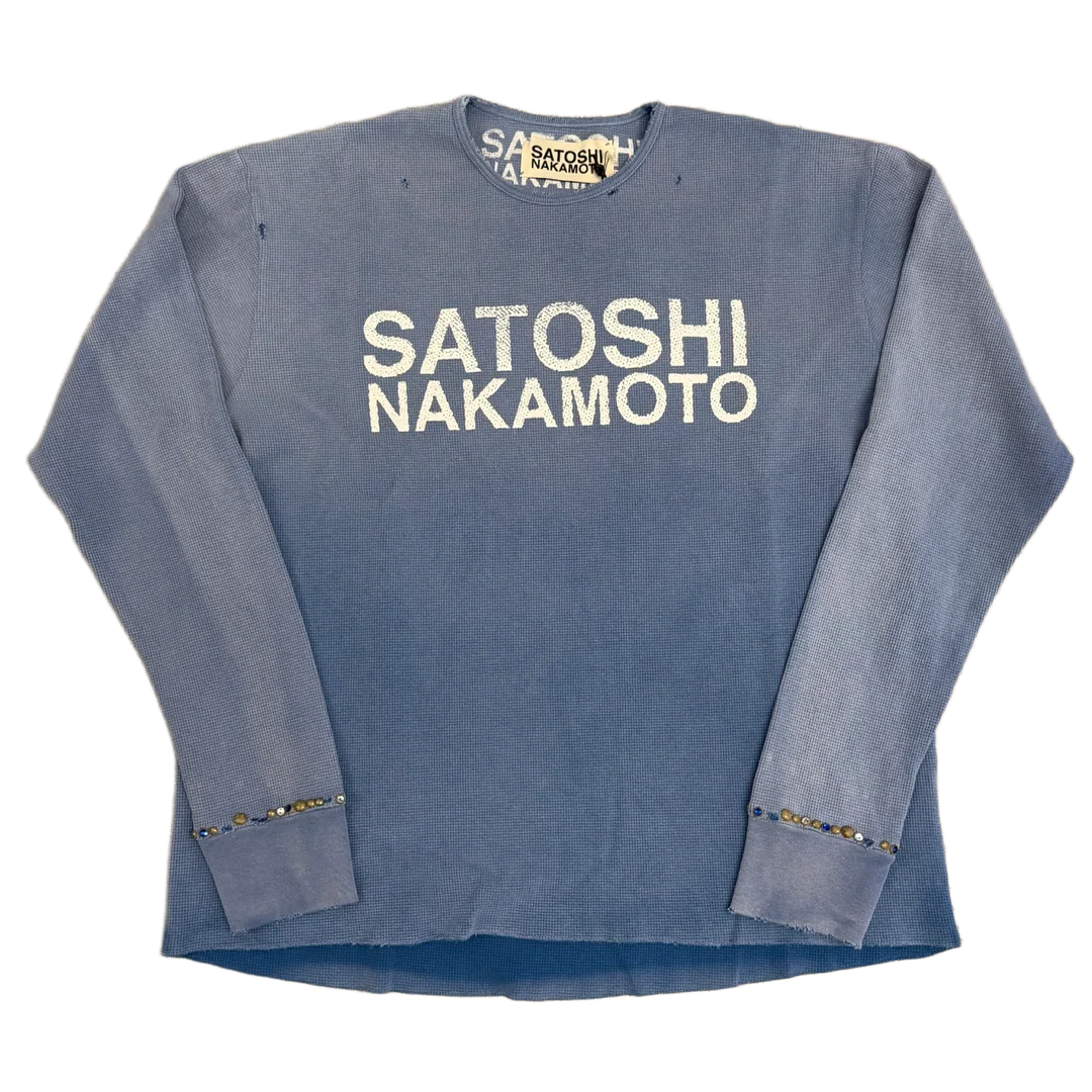 Satoshi Nakamoto Logo Thermal W/Studs Long Sleeve Blue