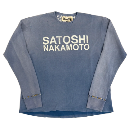Satoshi Nakamoto Logo Thermal W/Studs Long Sleeve Blue