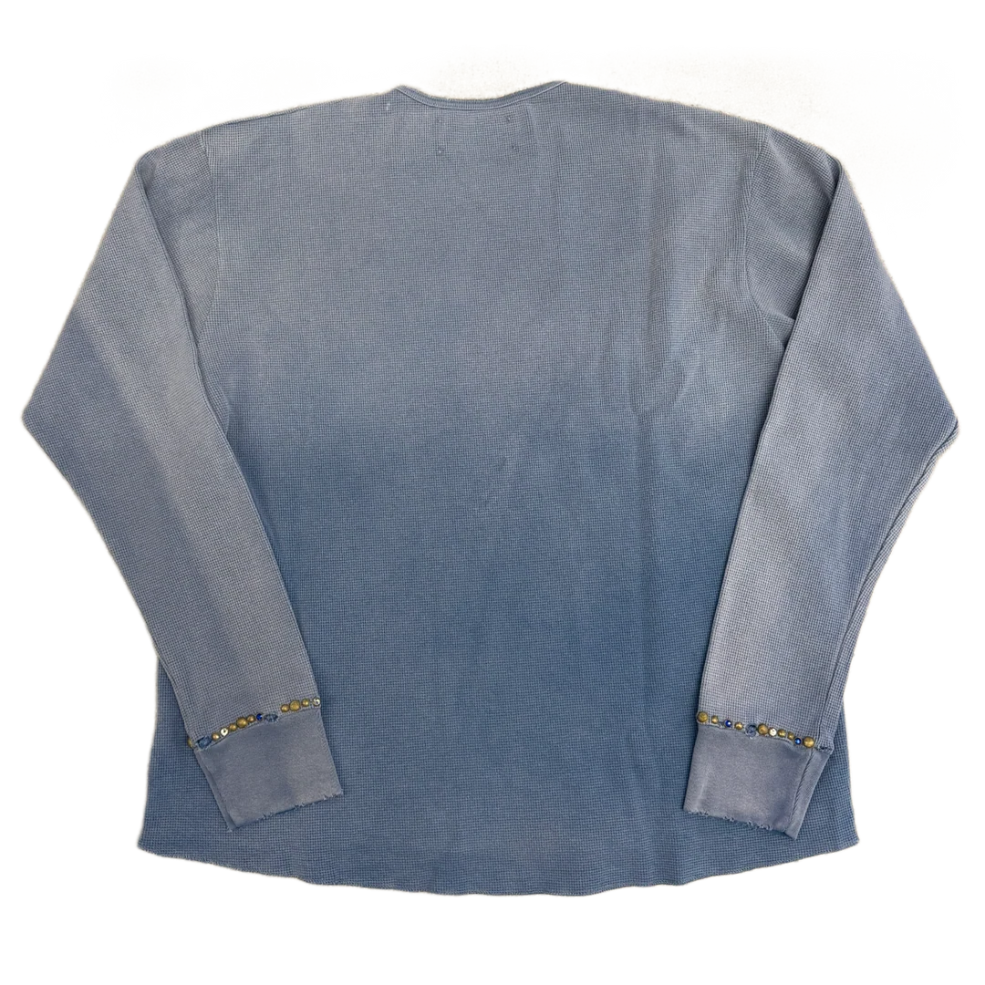 Satoshi Nakamoto Logo Thermal W/Studs Long Sleeve Blue
