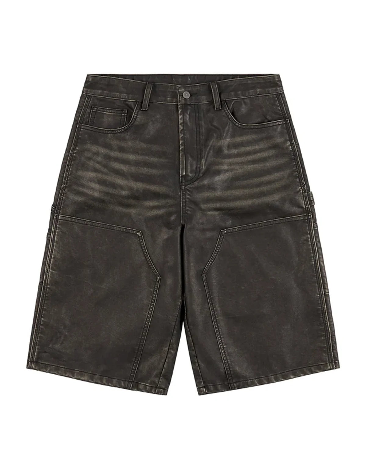 Boredom Kills Leather Shorts Black