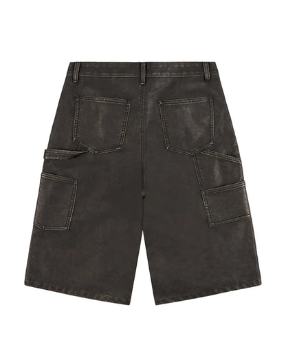 Boredom Kills Leather Shorts Black