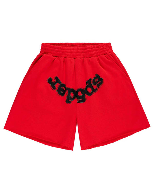Sp5der OG Web Studded Shorts Red