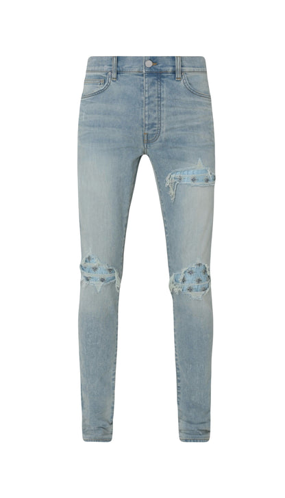 Amiri Jeans MX1 Crystal Starburst Patches Surf Indigo