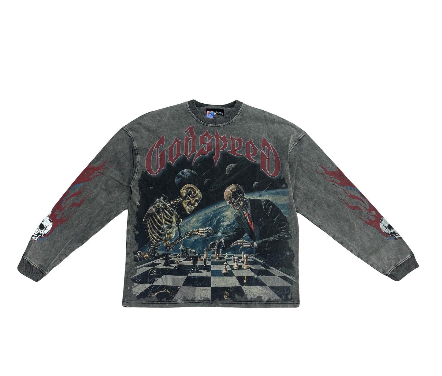 Godspeed Checkmate Long Sleeve Grey Wash