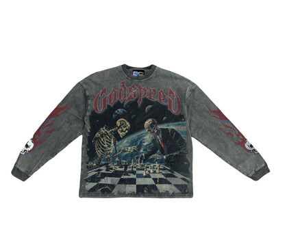 Godspeed Checkmate Long Sleeve Grey Wash