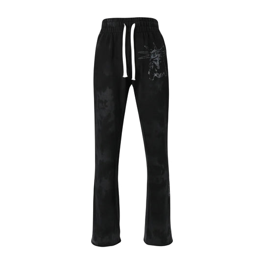 Lost Intricacy Tie Dye Man Sweatpants Black