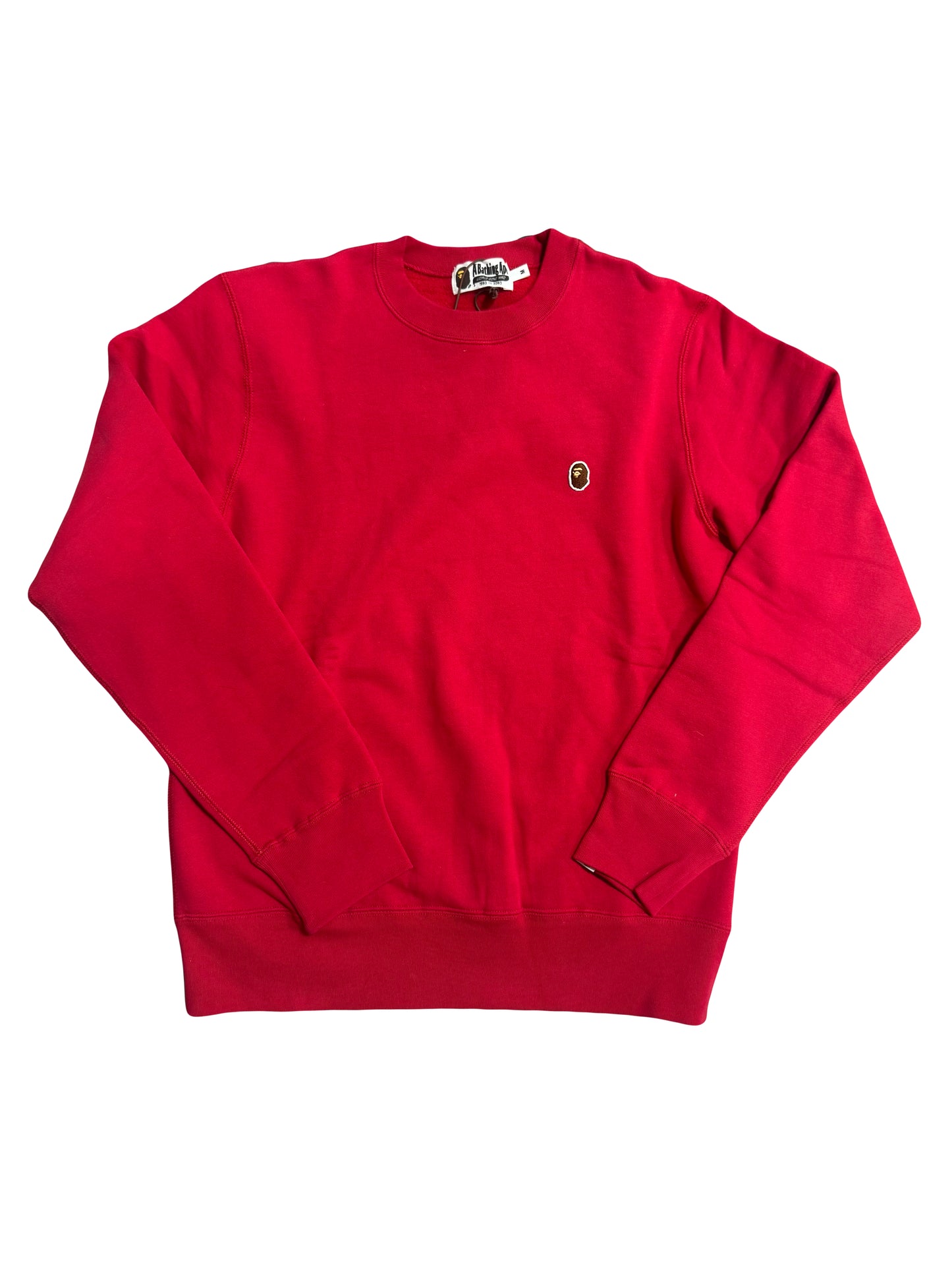 Bape Ape Head One Point Crewneck Red