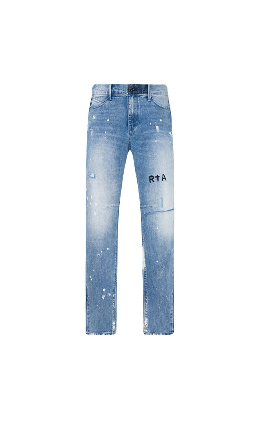 RTA Jeans Clayton Distressed White Paint Splatter