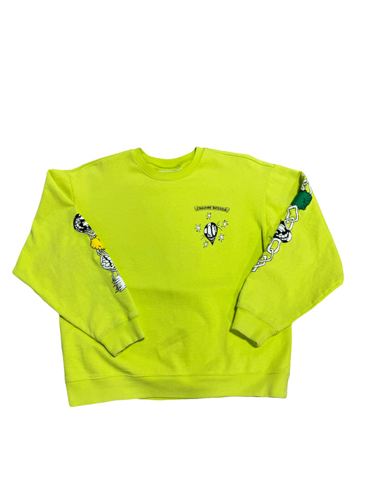 Chrome Hearts Matty Boy Link Crewneck Lime Green (PREOWNED)