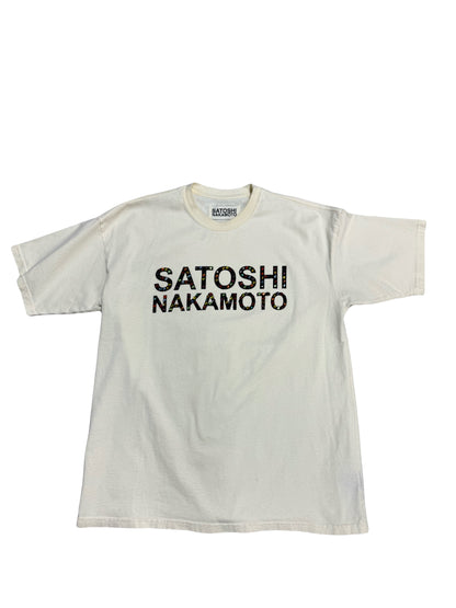 Satoshi Nakamoto Crystal Cut Logo T-Shirt Cream (PREOWNED)