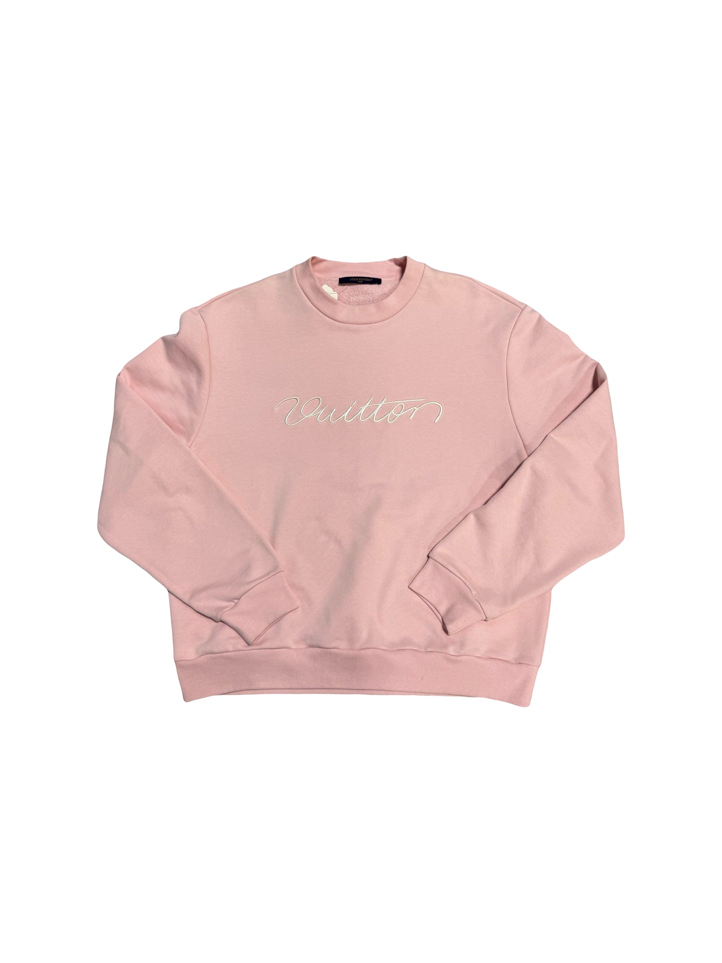 Louis Vuitton Signature Embroidered Crewneck Pink (PREOWNED)