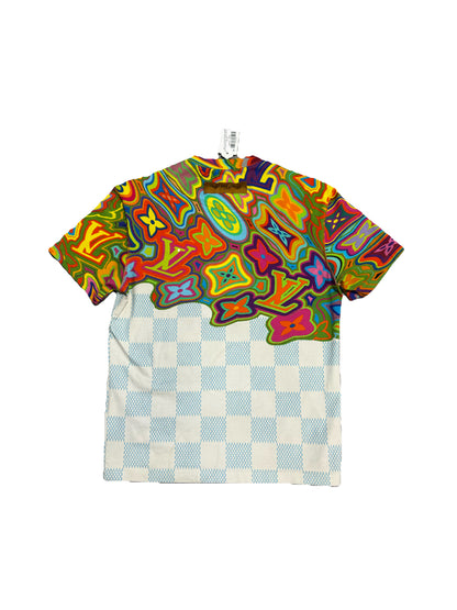 Louis Vuitton Printed Damier Total Pattern T-Shirt Multi Color (PREOWNED)