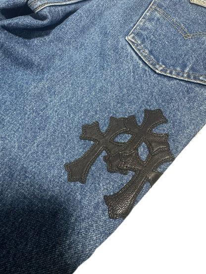 Chrome Hearts Levi Jeans Black Patches (18) (PREOWNED)
