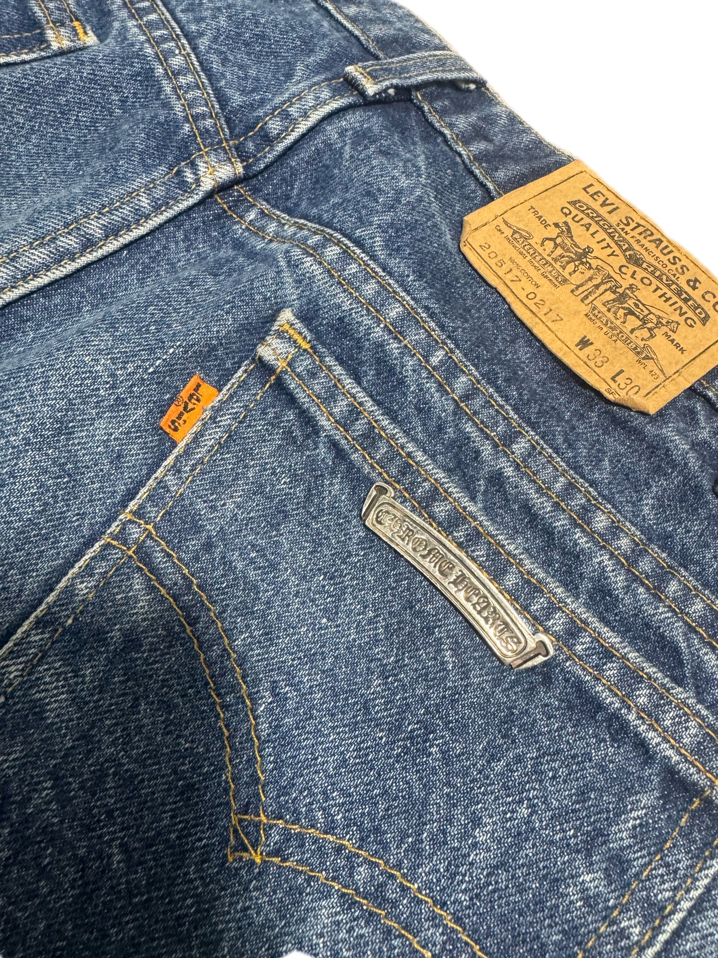 Chrome Hearts Levi Jeans Black Patches (18) (PREOWNED)