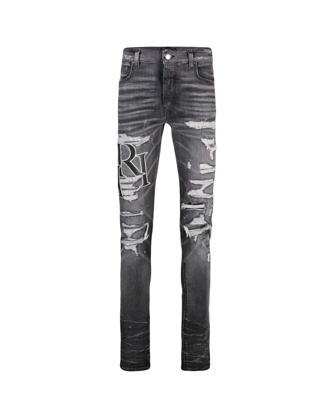 Amiri Jeans Staggered Logo Storm Grey