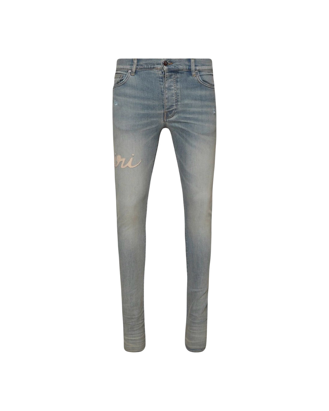 Amiri Jeans Script Logo Antique Indigo
