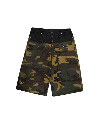 Boredom Kills Double Waisted Shorts Camo