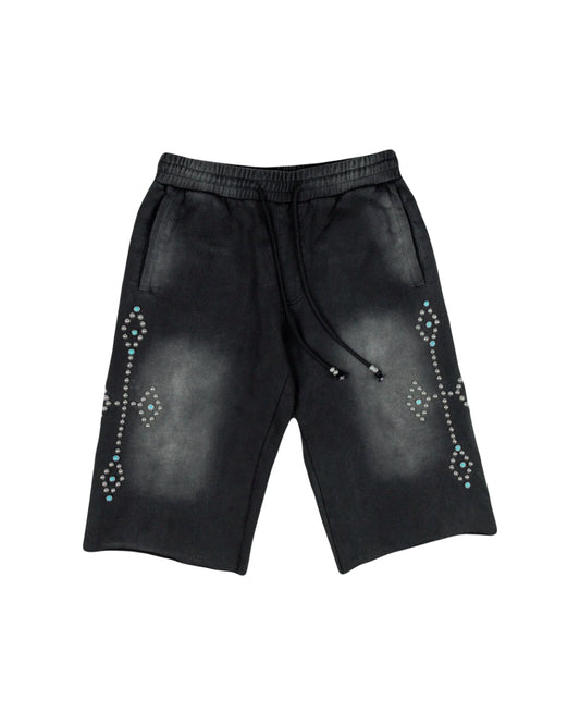 Commons Rivet Turquoise Shorts Black