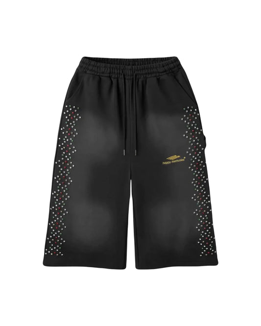 happy Memories Dont Die 3/4 Crystal Shorts Black