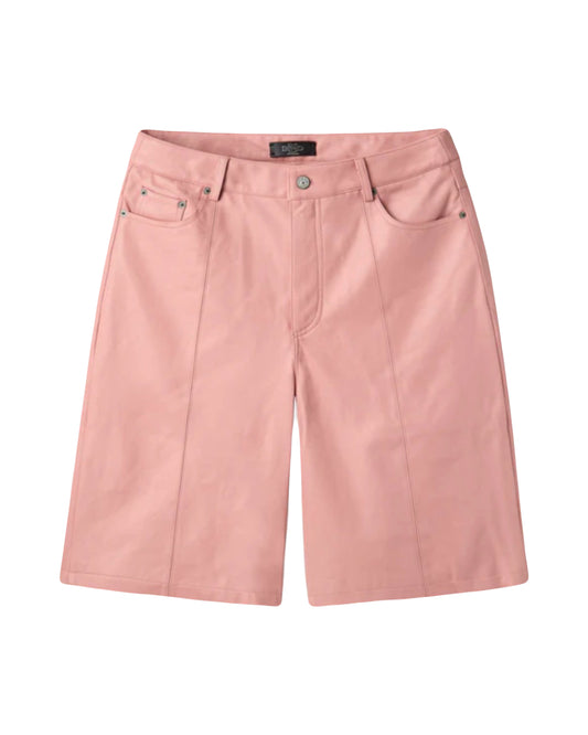 Happy Memories Dont Die Lamb Chop Leather Shorts Pale Pink