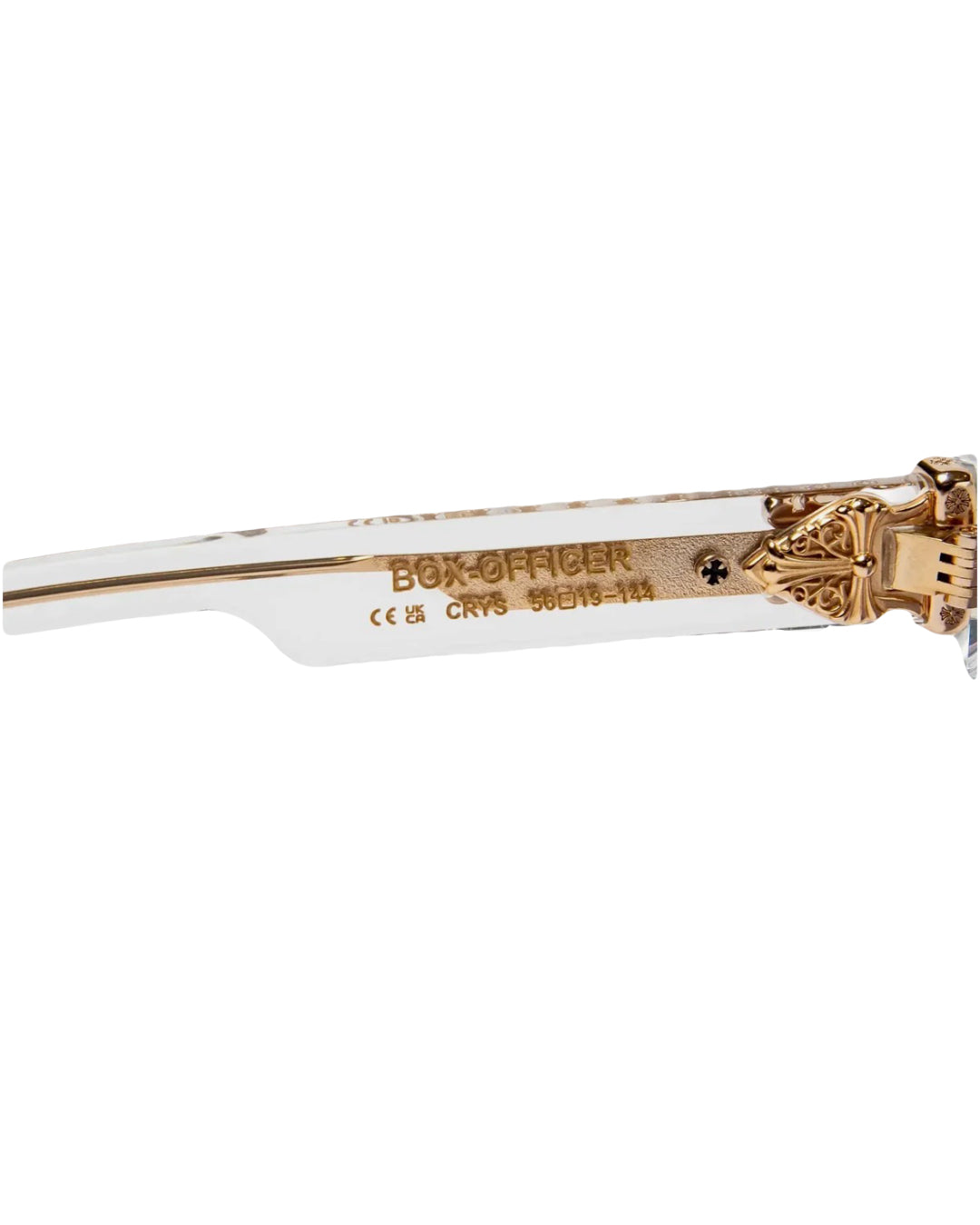 Chrome Hearts Box-Officer Glasses Crystal/Gold