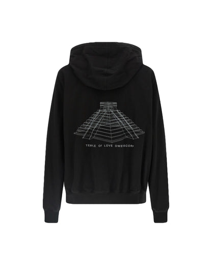 Rick Owens DRKSHDW Temple Of Love Jersey Hoodie Black