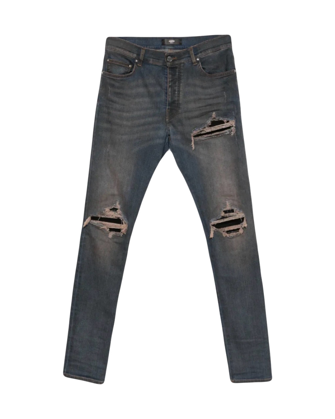Amiri Jeans MX1 Ultrasuede Black Patch Dark Dust