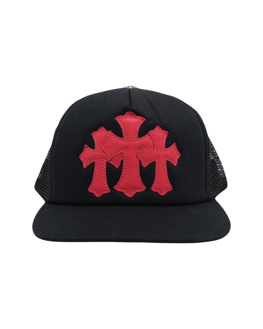 Chrome Hearts Cemetery Triple Cross Hat Black/Red