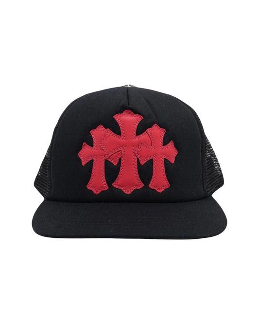 Chrome Hearts Cemetery Triple Cross Hat Black/Red