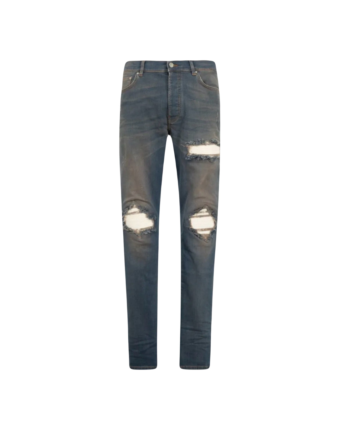 Amiri Jeans MX1 Ultrasuede White Patch Dark Dust