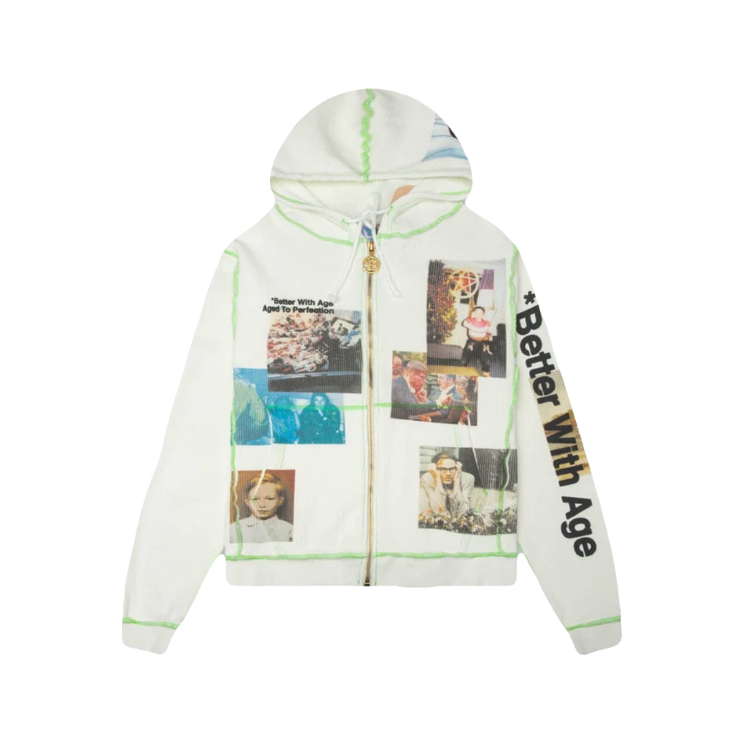 Better With Age Ricky Waffle Zip-Up White