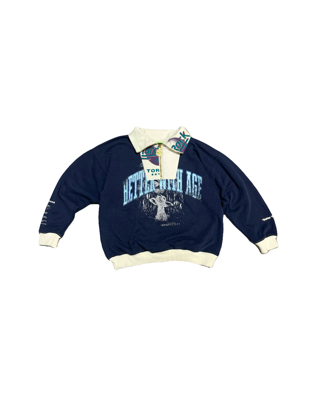Better With Age Stogie Quarter Zip Navy/Assorted