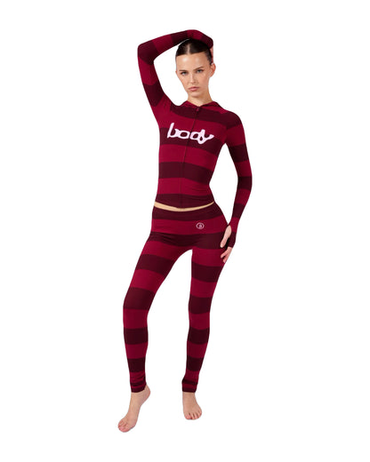 Body Basics 2.0 Suit Burgundy/Rose Stripe