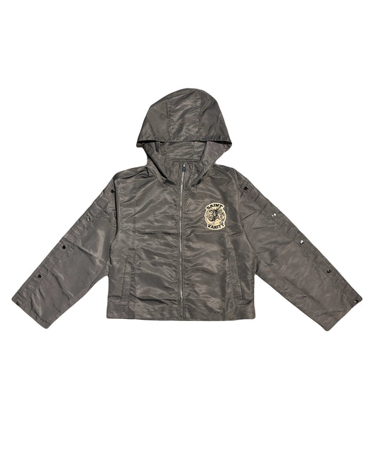 Saint Vanity Nylon Hooded Track Jacket Steel