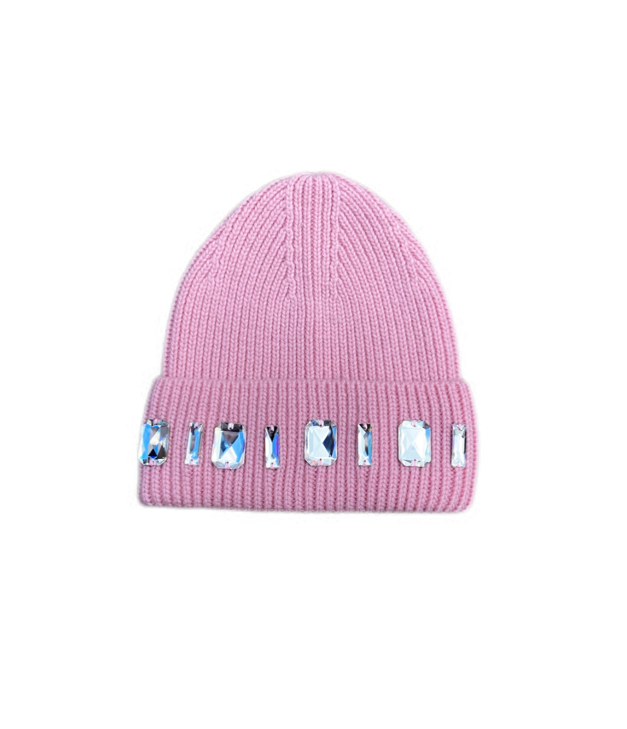 Louis Crown Rhinestone Beanie Pink