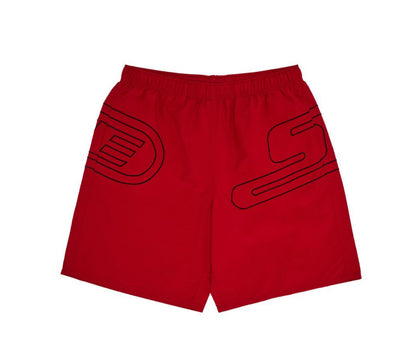 Supreme Big Logo Nylon Shorts Red
